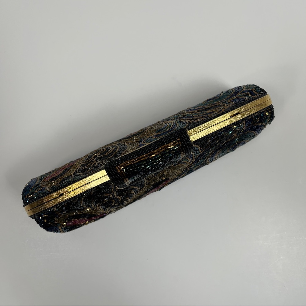 Elegant Beaded Clutch with Gold Accents - Picture 10 of 15